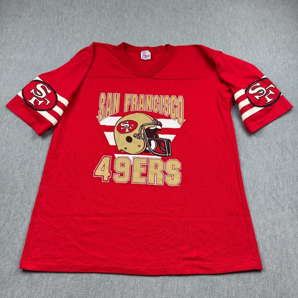 Vintage Garan NFL Shirt Mens XL Red 80s San Francisco 49ers Jersey Style T Shirt